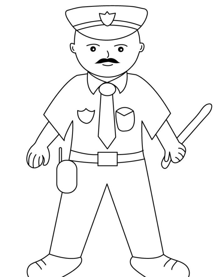 policjant rysunek kolorowanka do drukowania