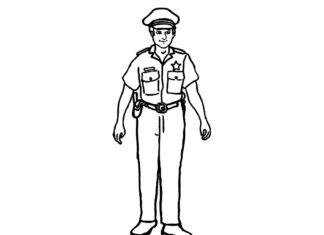 poliziotto in uniforme da colorare libro da stampare