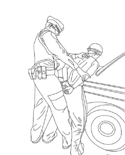 policeman caught the thief coloring book to print