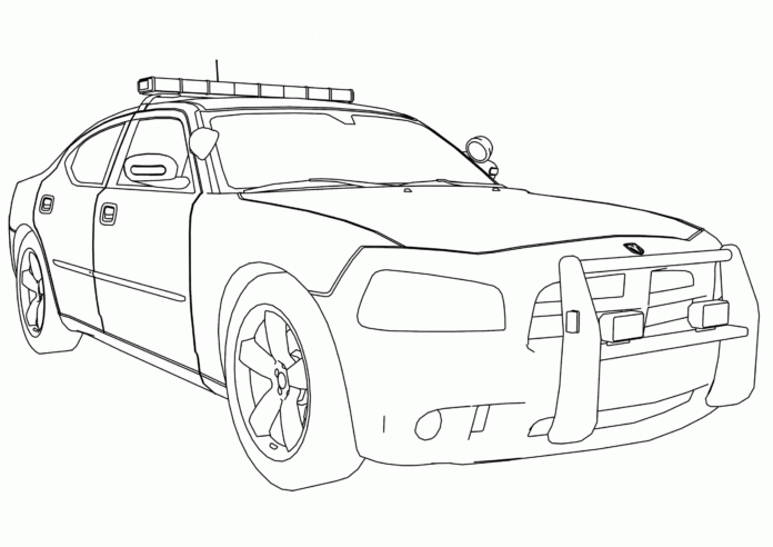 Police Dodge Färgbok som kan skrivas ut