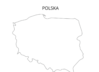 Puolan kartta värityskirja tulostaa