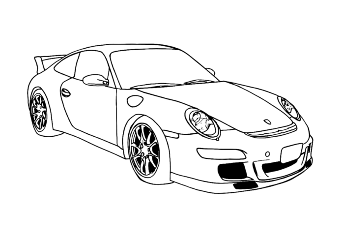 porshe 911 coloring book to print
