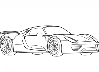 porshe 918 spyder coloring book to print
