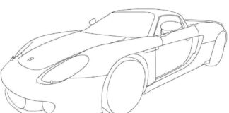 libro para colorear porshe carrera GT para imprimir