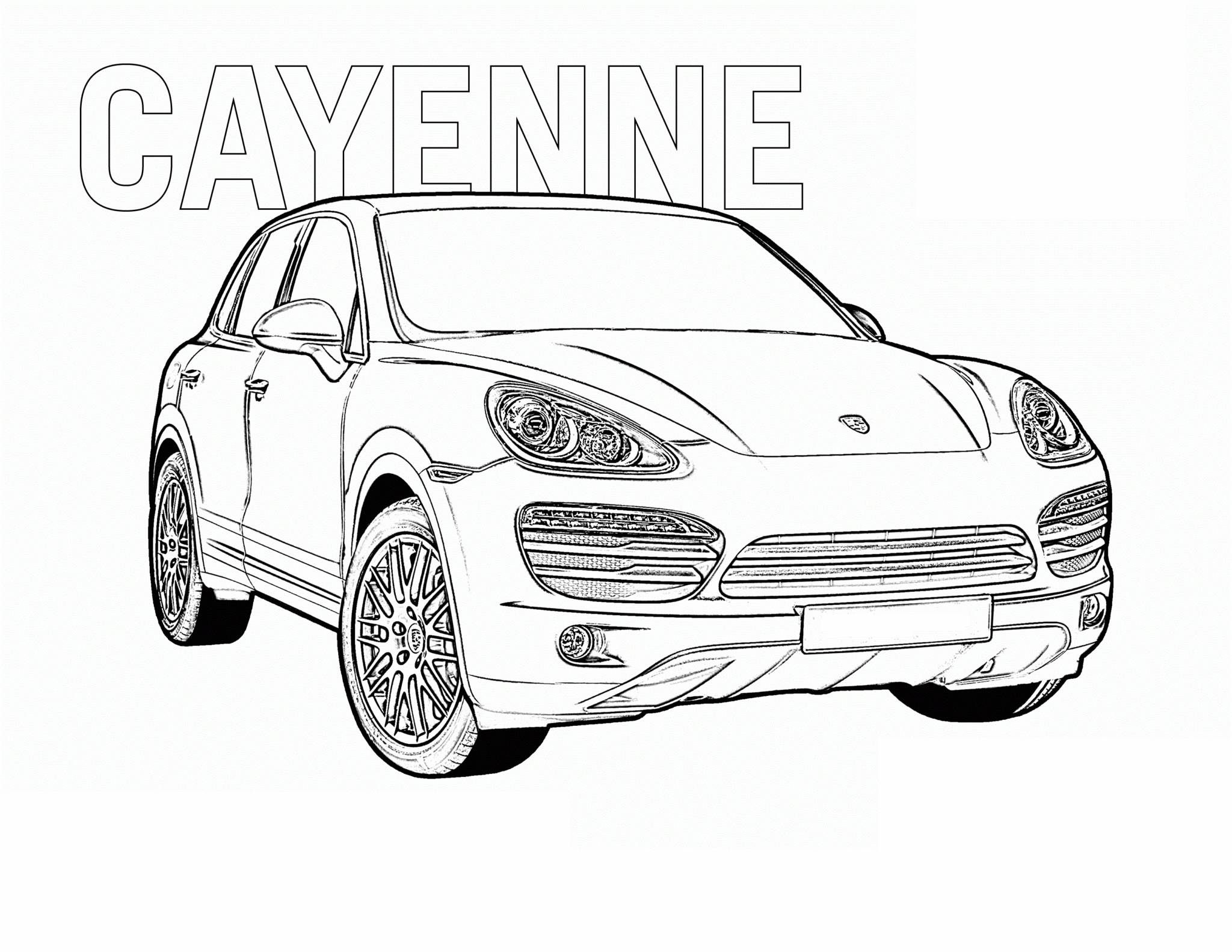 Kolorowanka Porsche Cayenne do druku
