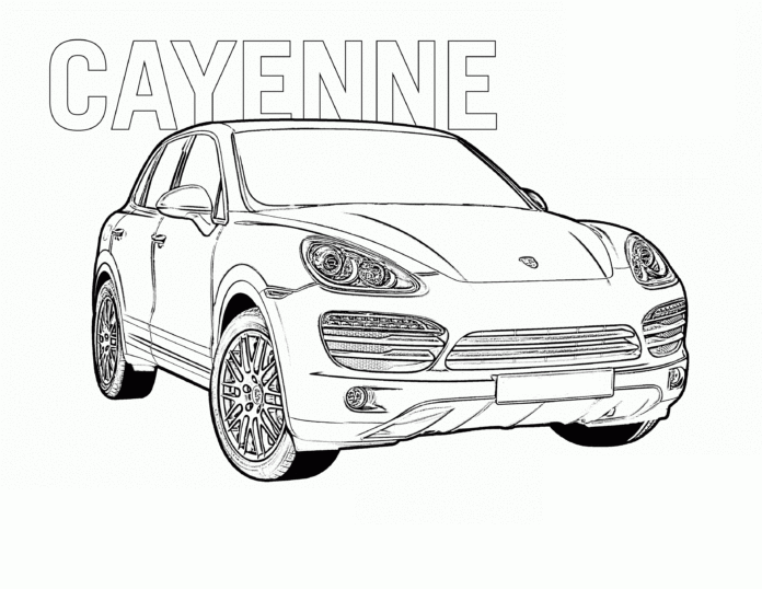 Kolorowanka Porsche Cayenne do druku i online
