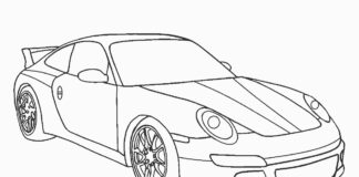 porshe esperando a que se imprima el libro de colorear tuning