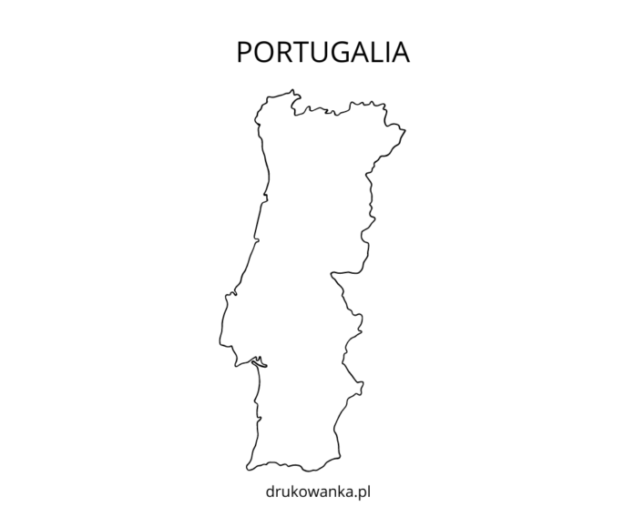 ポルトガルの地図塗り絵印刷