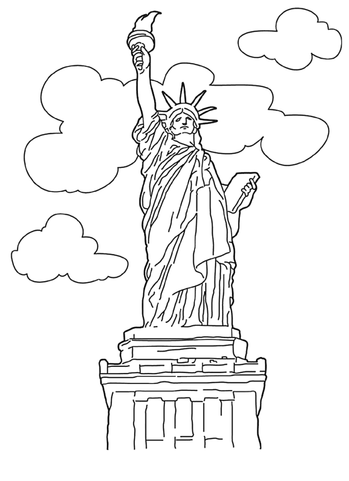 livre de coloriage de la statue de la liberté à imprimer