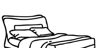 bedding on the bed coloring book to print