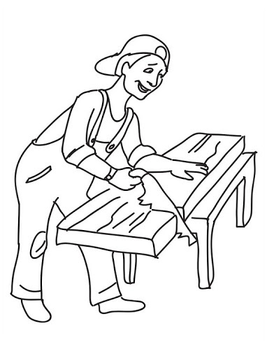 Arbete i snickeriet - en målarbok att skriva ut