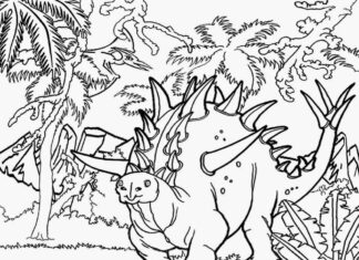 prehistoric forest coloring book to print