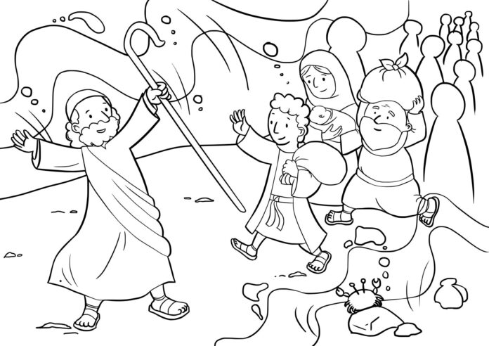 crossing the red sea coloring book to print