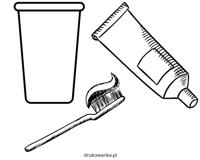 pomôcky na čistenie zubov na vytlačenie omaľovánky