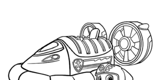 dog patrol and hovercraft coloring book to print