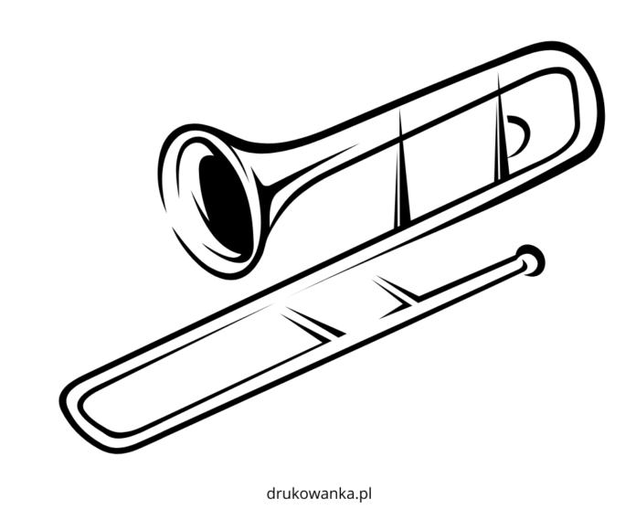 trombon, en färgbok som kan skrivas ut