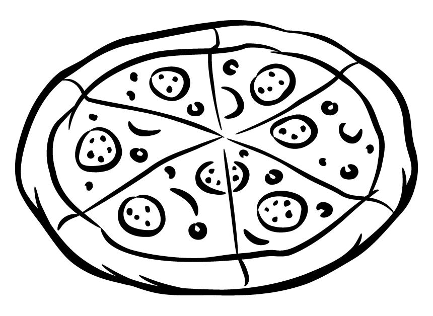 Leckere Pizza Malbuch zum Ausdrucken