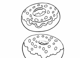Doughnuts Malbuch zum Ausdrucken
