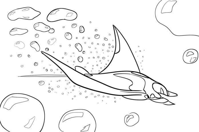 stingray underwater coloring book to print