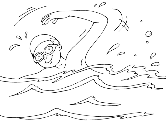 swimmer coloring book to print