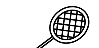 racket - badminton palet malebog til udskrivning