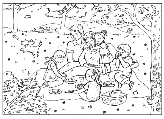 picnic coloring book to print