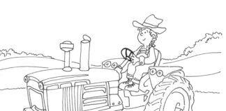 farmer and tractor coloring book to print