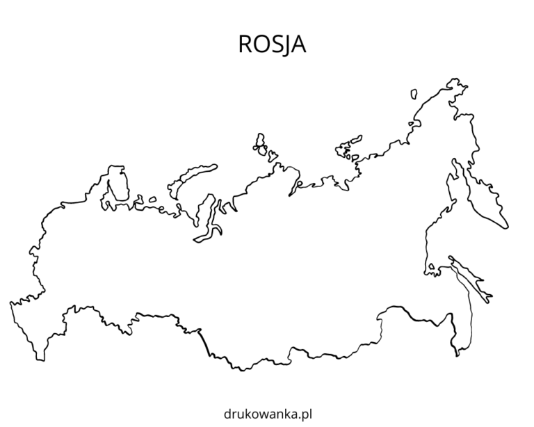 Kolorowanka Rosja mapa do druku i online