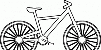 feuille de coloriage de dessin de bicyclette pour l'impression