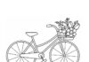 bicycle with basket colouring book to print