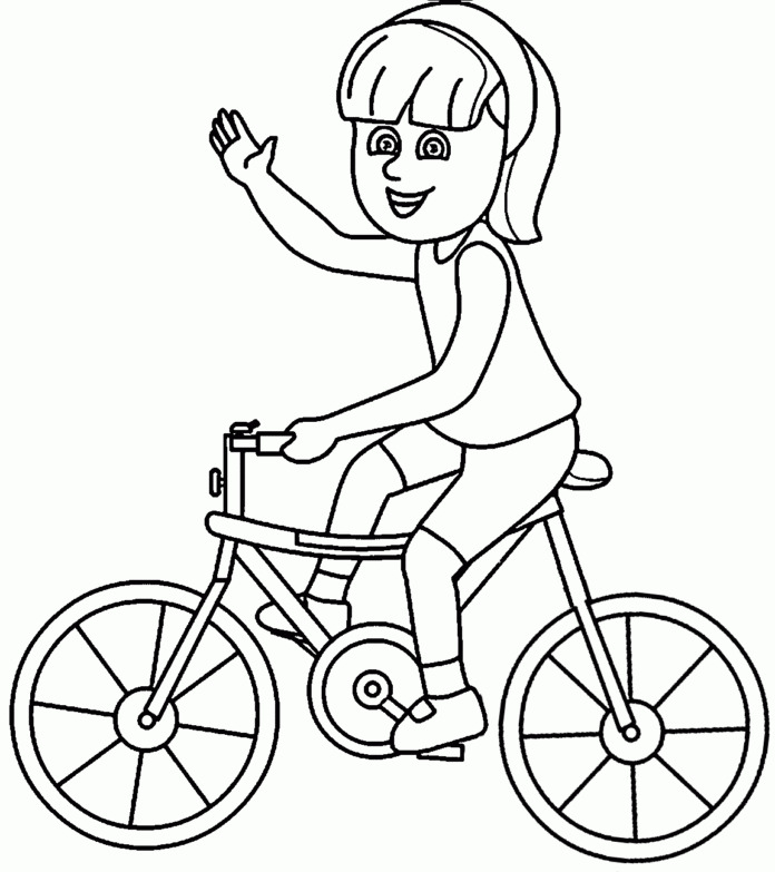 cyclist coloring book to print