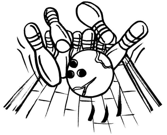 smashed bowling coloring book to print