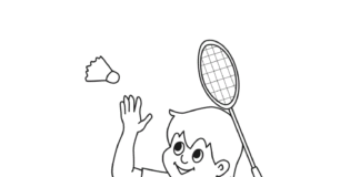 Badmintonspiel Malvorlage zum Ausdrucken