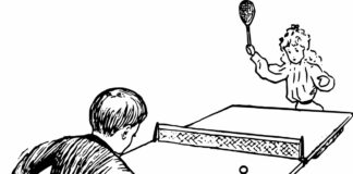 ping pong match coloring book to print