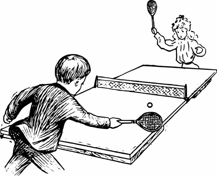 feuille de coloriage pour l'impression des matchs de ping-pong