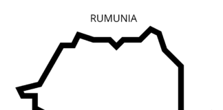 mapa Rumunska na vyfarbenie k vytlačeniu