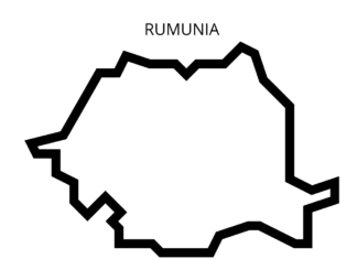 Rumäniens karta att färglägga i en bok som kan skrivas ut