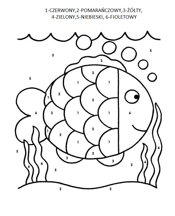 fish by number coloring book to print