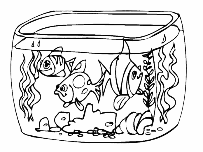 fisk i akvariet malebog til udskrivning