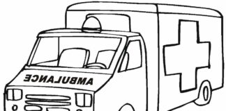 kresba ambulance omalovánky k vytisknutí