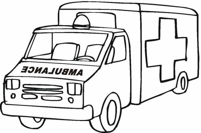 kreslenie ambulancie omaľovánky k vytlačeniu