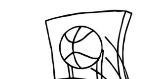 basketball throwing coloring book to print