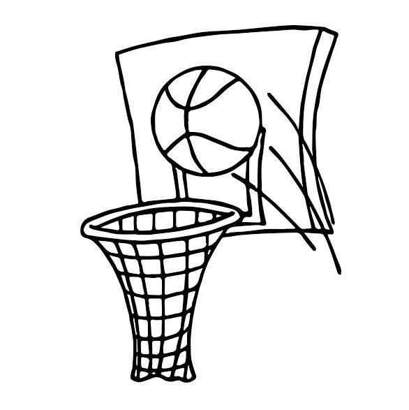 basketball throwing coloring book to print