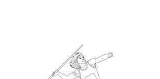 javelin throw coloring book to print