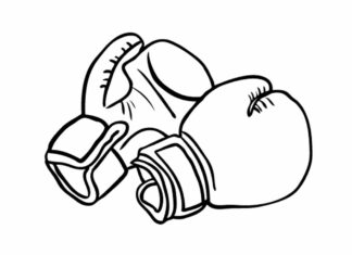 boxerské rukavice omaľovánky na vytlačenie