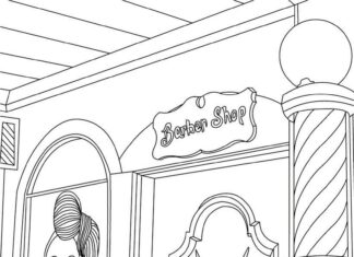 hairdressing salon coloring book to print