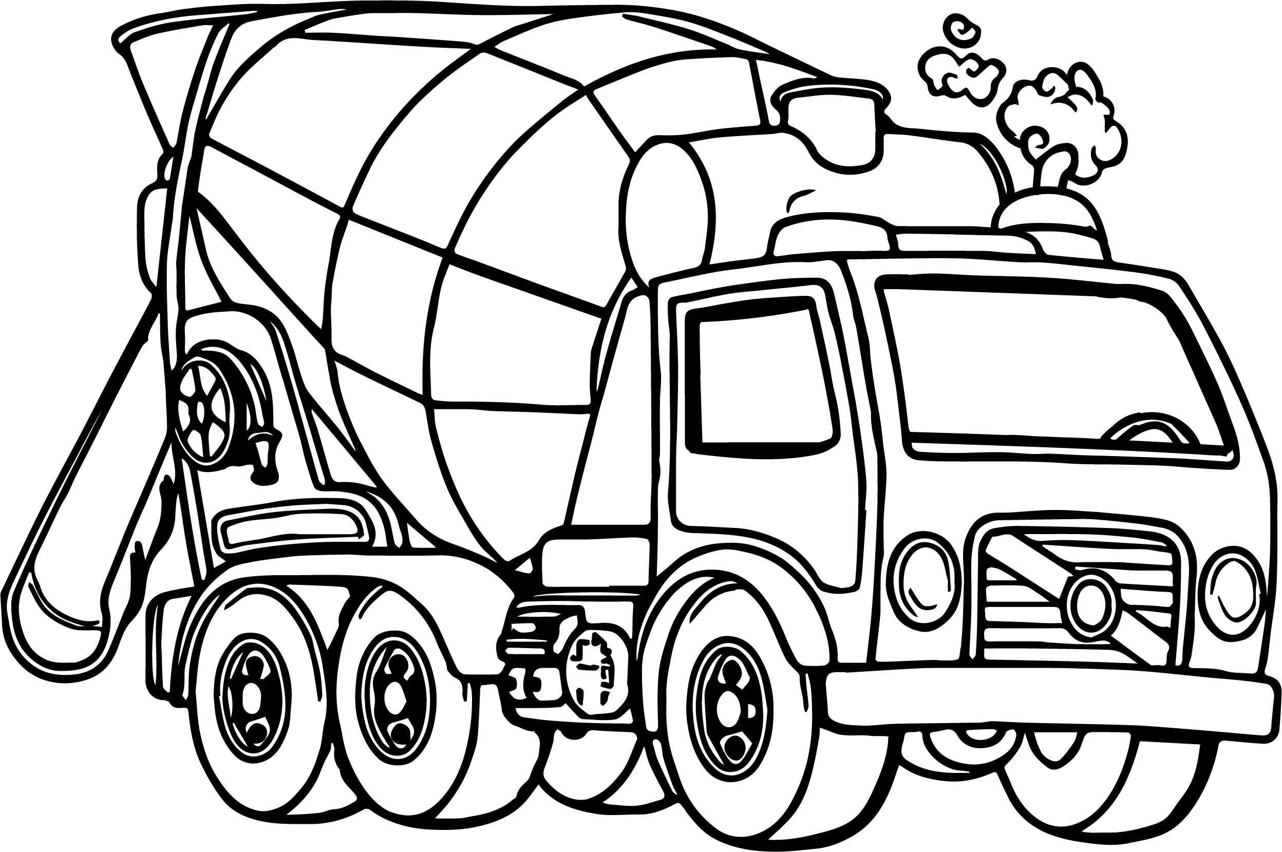 Cement Mixer Coloring Pages