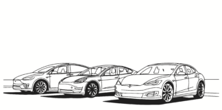 livre à colorier sur les voitures tesla à imprimer