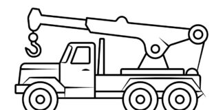 crane car coloring book to print