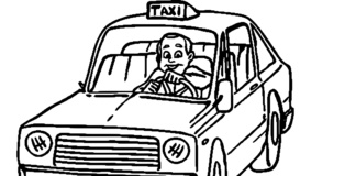 car cab coloring book to print